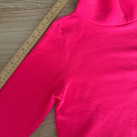 Dudley Stephens Medium Vello Fleece Park Slope Turtleneck Pullover Neon Pink - Picture 9 of 9